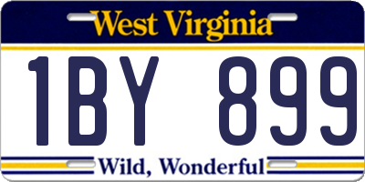 WV license plate 1BY899