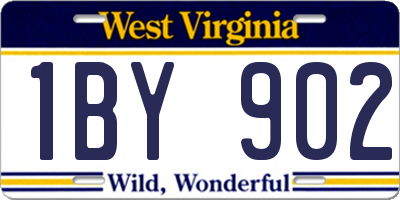 WV license plate 1BY902