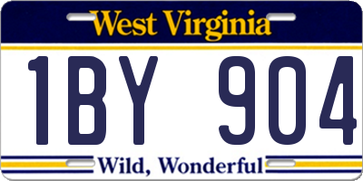WV license plate 1BY904