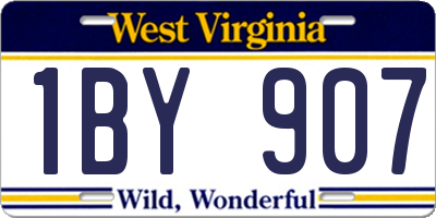 WV license plate 1BY907