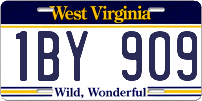 WV license plate 1BY909