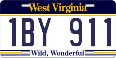 WV license plate 1BY911