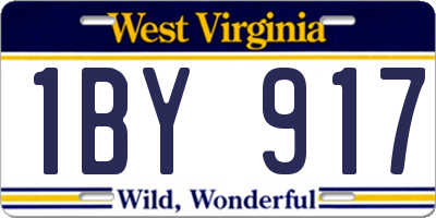 WV license plate 1BY917