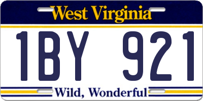 WV license plate 1BY921