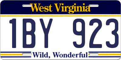 WV license plate 1BY923