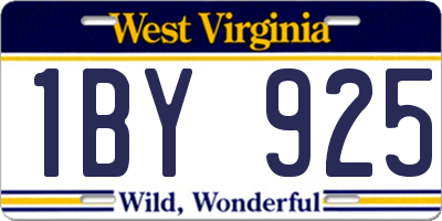WV license plate 1BY925
