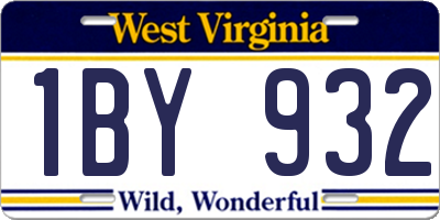 WV license plate 1BY932