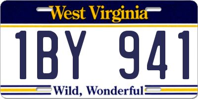 WV license plate 1BY941