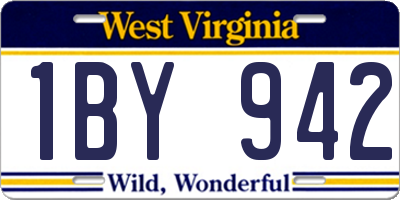 WV license plate 1BY942