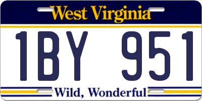WV license plate 1BY951