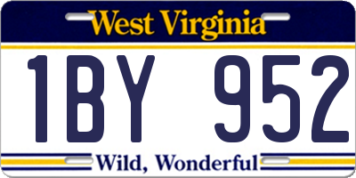 WV license plate 1BY952