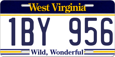 WV license plate 1BY956