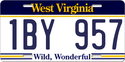 WV license plate 1BY957