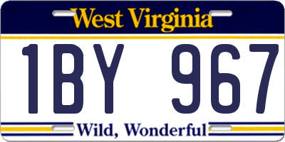 WV license plate 1BY967