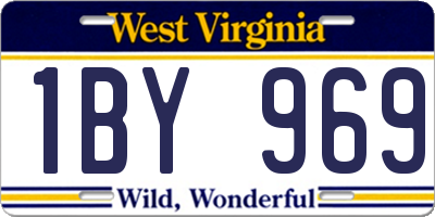 WV license plate 1BY969