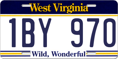 WV license plate 1BY970