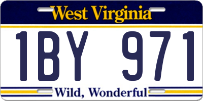 WV license plate 1BY971