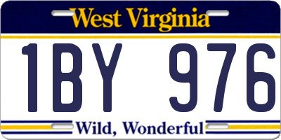WV license plate 1BY976