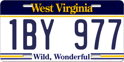 WV license plate 1BY977