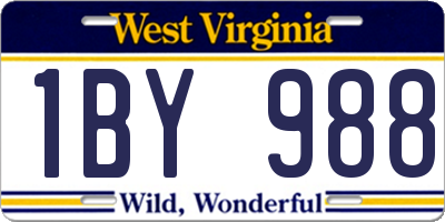 WV license plate 1BY988