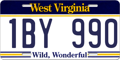 WV license plate 1BY990