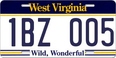 WV license plate 1BZ005