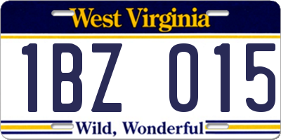 WV license plate 1BZ015