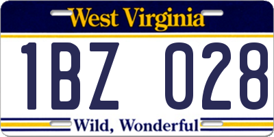 WV license plate 1BZ028