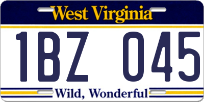 WV license plate 1BZ045