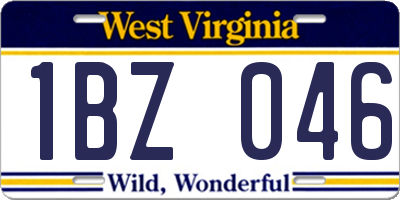 WV license plate 1BZ046