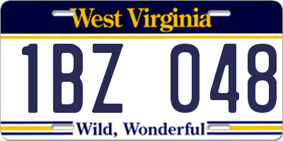 WV license plate 1BZ048