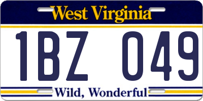 WV license plate 1BZ049