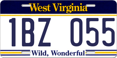 WV license plate 1BZ055