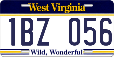 WV license plate 1BZ056