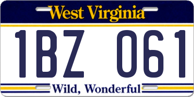 WV license plate 1BZ061