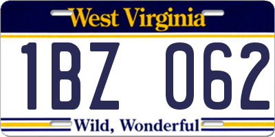 WV license plate 1BZ062