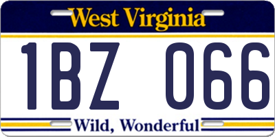 WV license plate 1BZ066