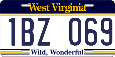 WV license plate 1BZ069