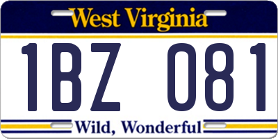WV license plate 1BZ081