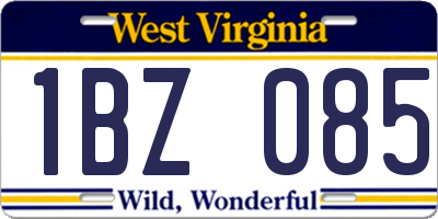 WV license plate 1BZ085