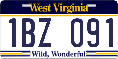 WV license plate 1BZ091