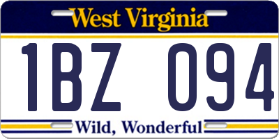 WV license plate 1BZ094