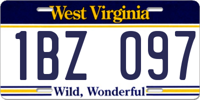 WV license plate 1BZ097