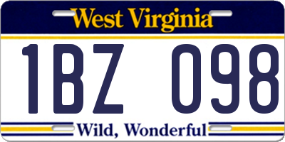 WV license plate 1BZ098
