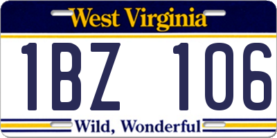 WV license plate 1BZ106