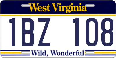WV license plate 1BZ108