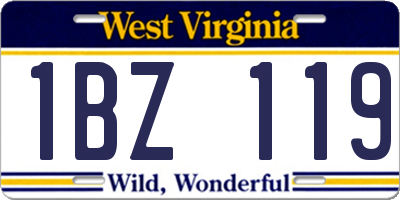 WV license plate 1BZ119