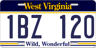 WV license plate 1BZ120