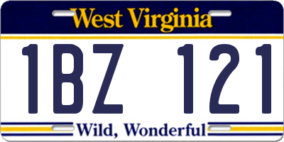 WV license plate 1BZ121