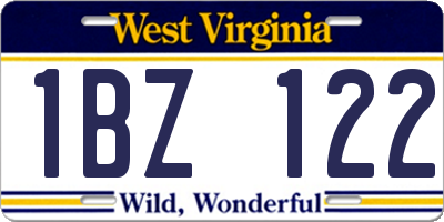 WV license plate 1BZ122